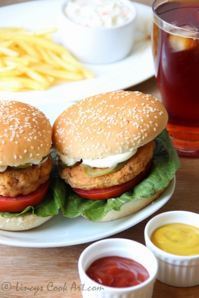 Chicken Patty Burger/ Breaded Chicken Burger Lincy's Cook Art