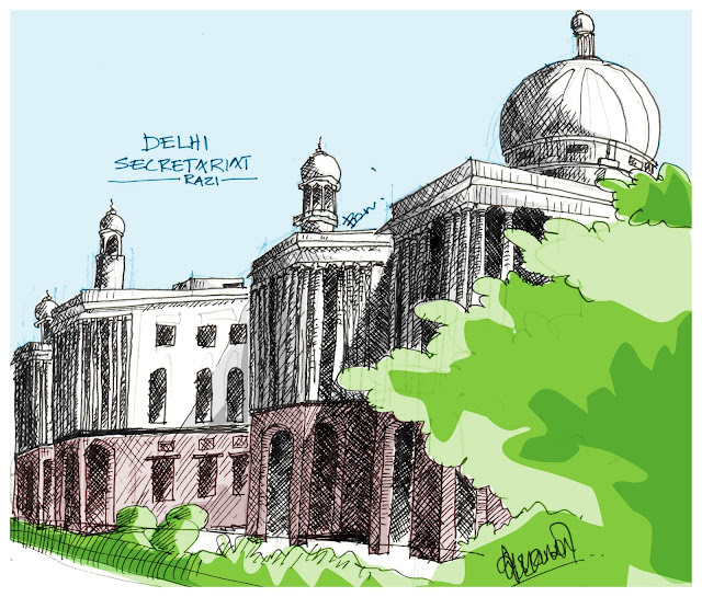 Delhi Secretariate Sketch