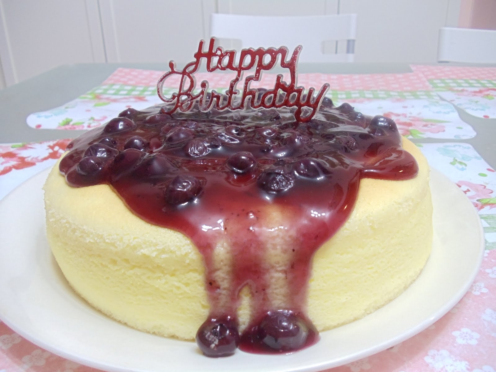 Life is colorful Japanese Cheesecake with Blueberry Topping untuk Mama