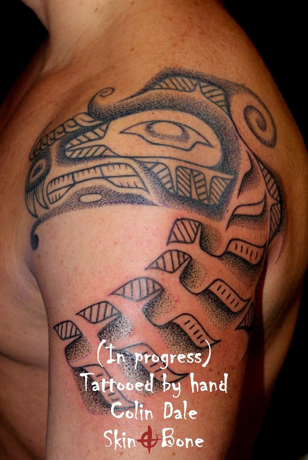 Skin bone artistic process haida tattooing Skin bone artistic process haida tattooing