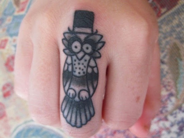 Cute Finger Owl Tattoo for Women Cute Finger Owl Tattoo for Women