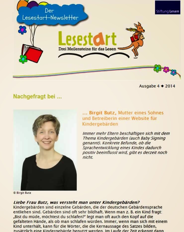 Lesestart Interview Kindergebärden (Babyzeichen) Lesestart Interview Kindergebärden (Babyzeichen)