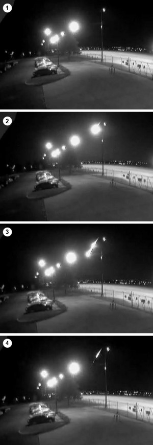 Photo Clips of Meteor from Security Camera at Lincoln, Nebraska Airport
