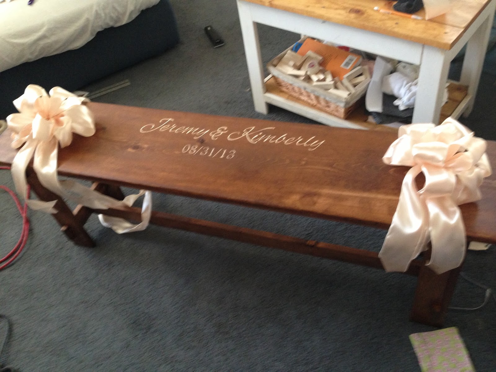 Mrs. HoneyDoo.....AngiDotes The Wedding Guest Bench