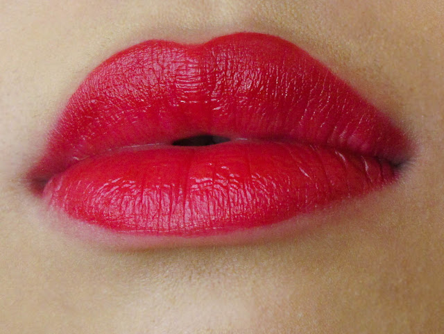 beauty uk lipstick vampire red lipstick swatch on lips
