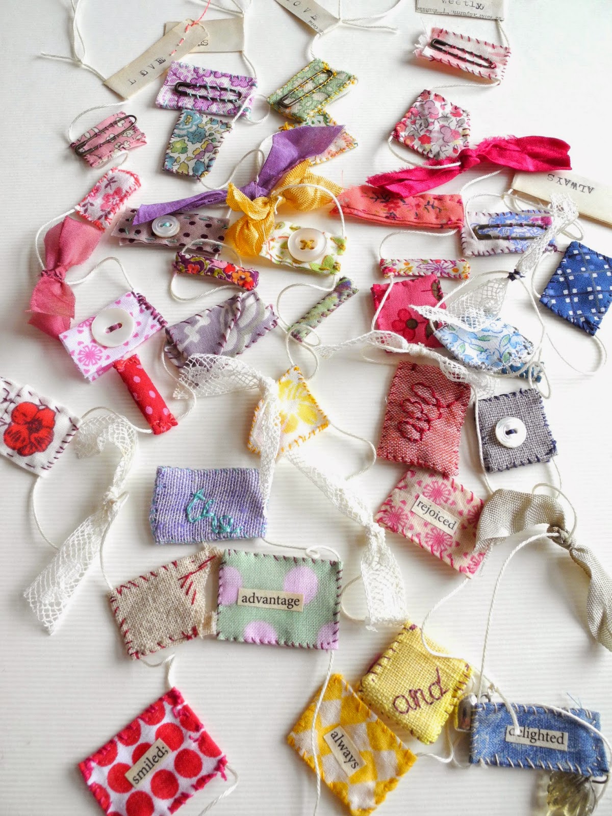 One Bunting Away How to make a scraps of fabrics garland