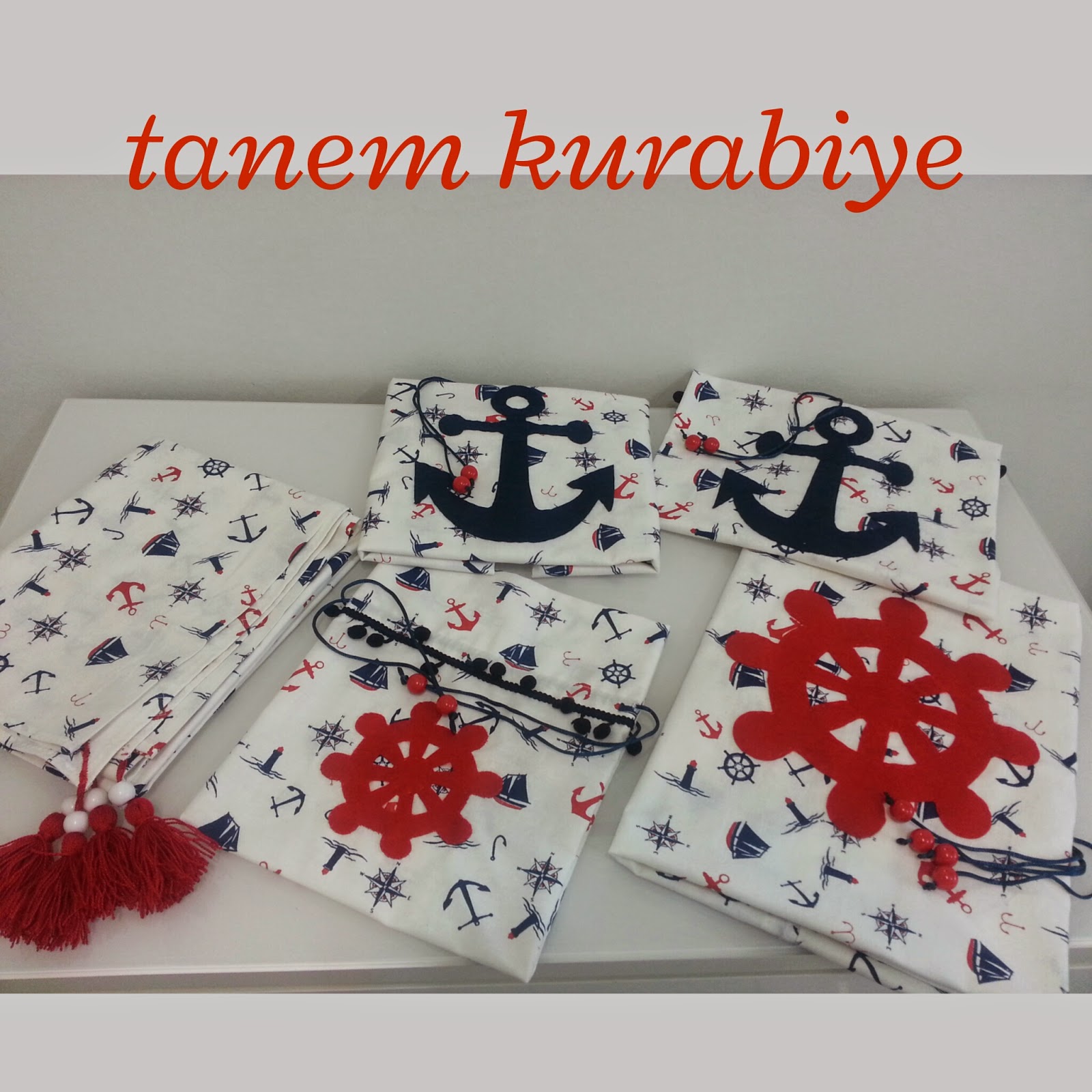 Tanem Butik Kurabiye Deniz Temali Mutfak Ortusu Seti