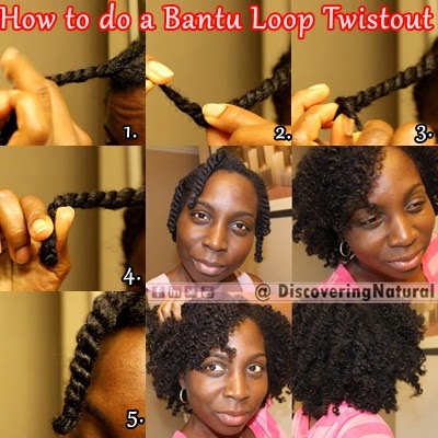 Discoveringnatural How To Do A Bantu Loop Twistout On Natural