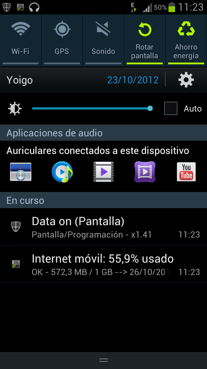Mi Samsung Galaxy S3 Cómo activar apps de audio cuando conectamos los