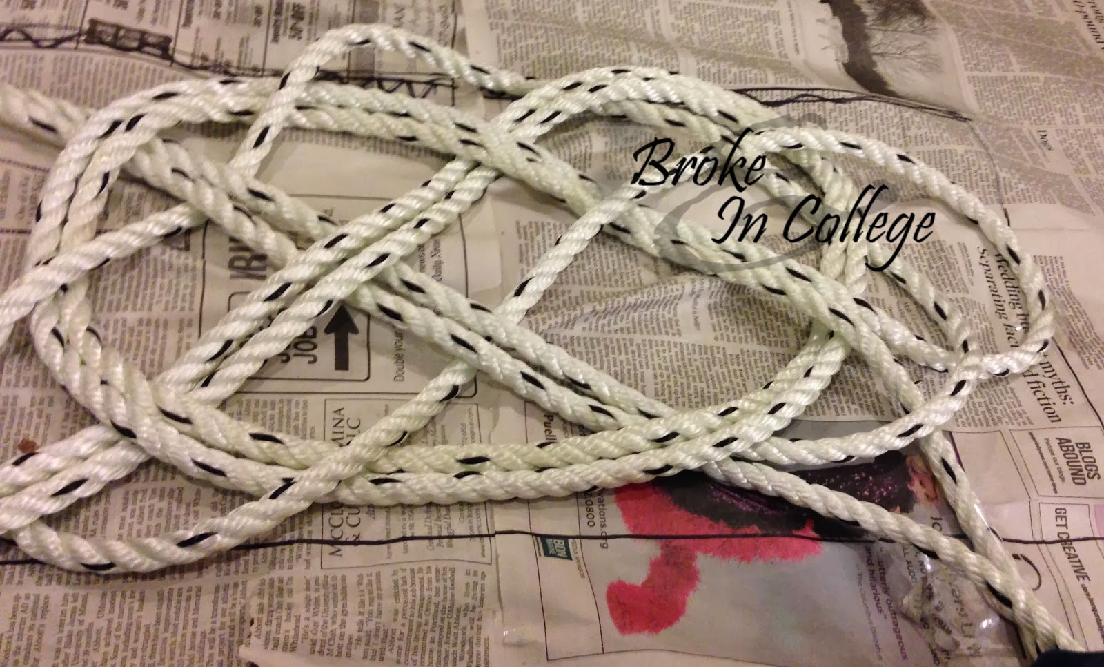 Broke and In College DIY Nautical Rope Rug