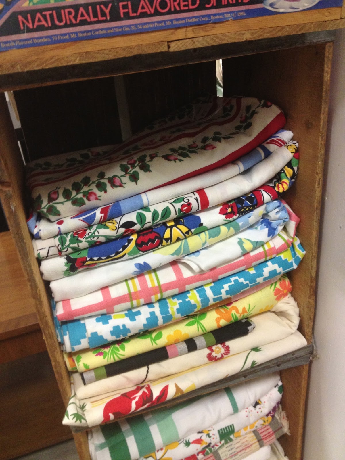 C. Dianne Zweig Kitsch 'n Stuff Displaying Vintage Tablecloths In