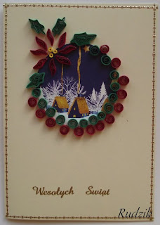 Robótkowy świat Rudzika: Kartki świąteczne -quilling