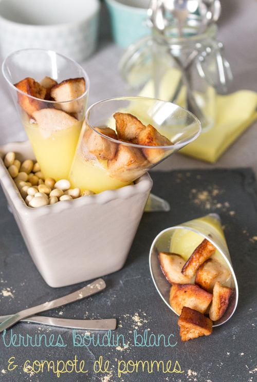 Moi, gourmande ? Verrines de boudin blanc & compote de pommes