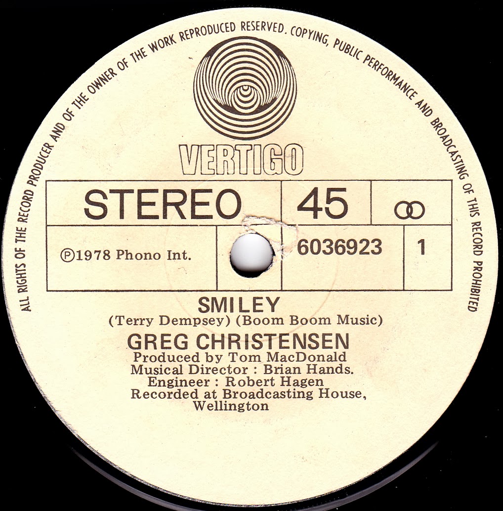 New Zealand 45s Greg Christensen Smiley 1978