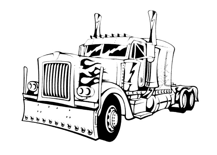 Peterbilt Truck Coloring Pages Sketch Coloring Page