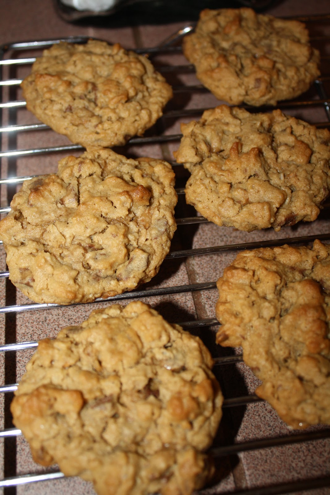 Ever So Sweet Oatmeal Peanut Butter Heath Bar Cookies