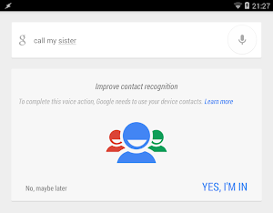 Google Now Contacts Approval