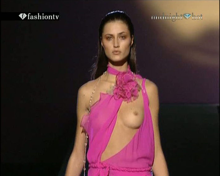 Anja Rubik nude in Purple Fashion.