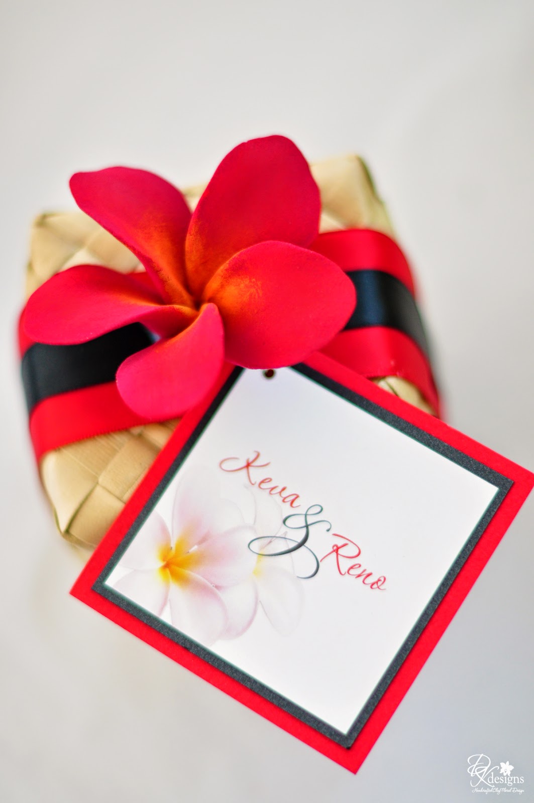 DK Designs Custom Plumeria Favor Boxes