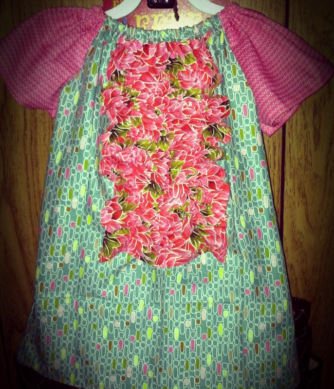 Absewlutely Chrissy Couture Fat Quarter Floral Ruffle Peasant Dress