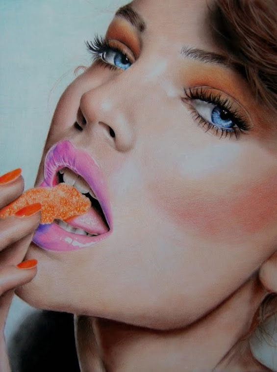 miss Candy_Colour Pencil Drawings by Valentina Zou