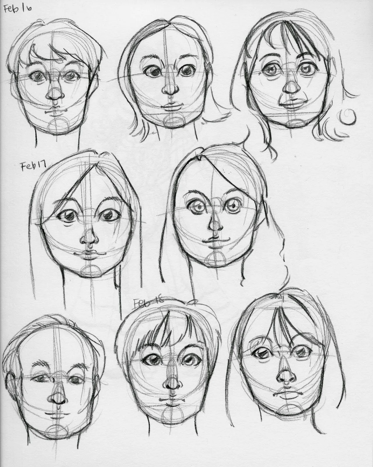 facial studies, Becca Hillburn, face construction