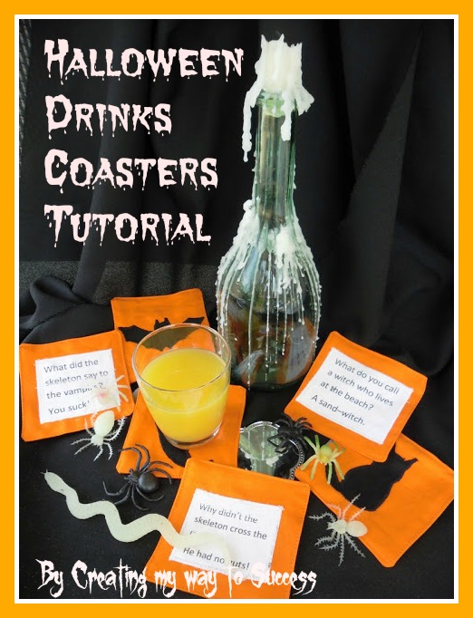 Creating my way to Success Halloween Drinks Coasters a tutorial