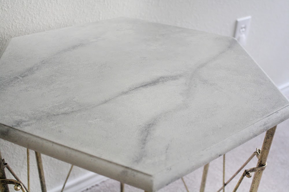 Made By Katy DIY Faux Marble End Table