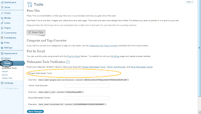 Cara Daftar Blog di Google Webmaster Tools - Menaruh Meta Tag Verifikasi di Blog WordPress.com Cara Daftar Blog di Google Webmaster Tools - Menaruh Meta Tag Verifikasi di Blog WordPress.com