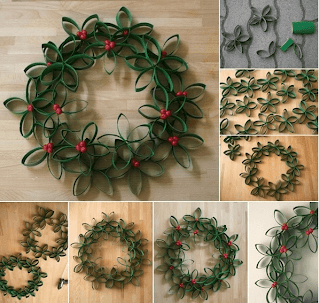 Decorar la Casa en Navidad con Rollos de Papel, Cartón - Decoration Christmas Natal by artesydisenos.blogspot.com