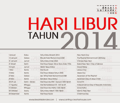 kalender hari libur tanggal merah 2014