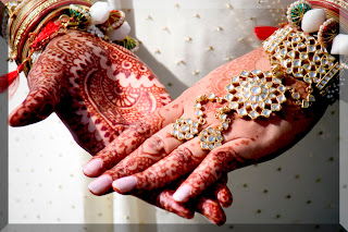 Couple hands together