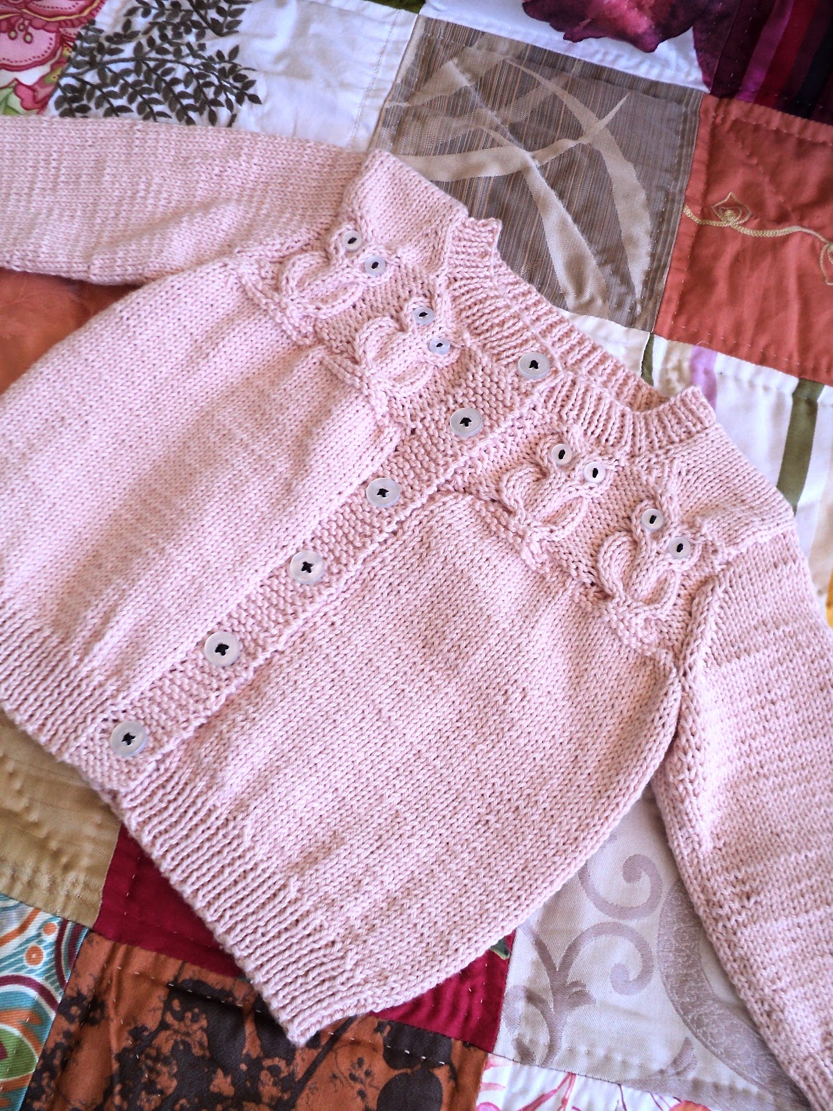 Pink Baby Owley Cardigan and Quilt Knitionary