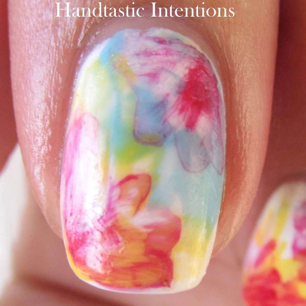 Handtastic Intentions Nail Art Watercolor Flowers Tri Polish Tuesday