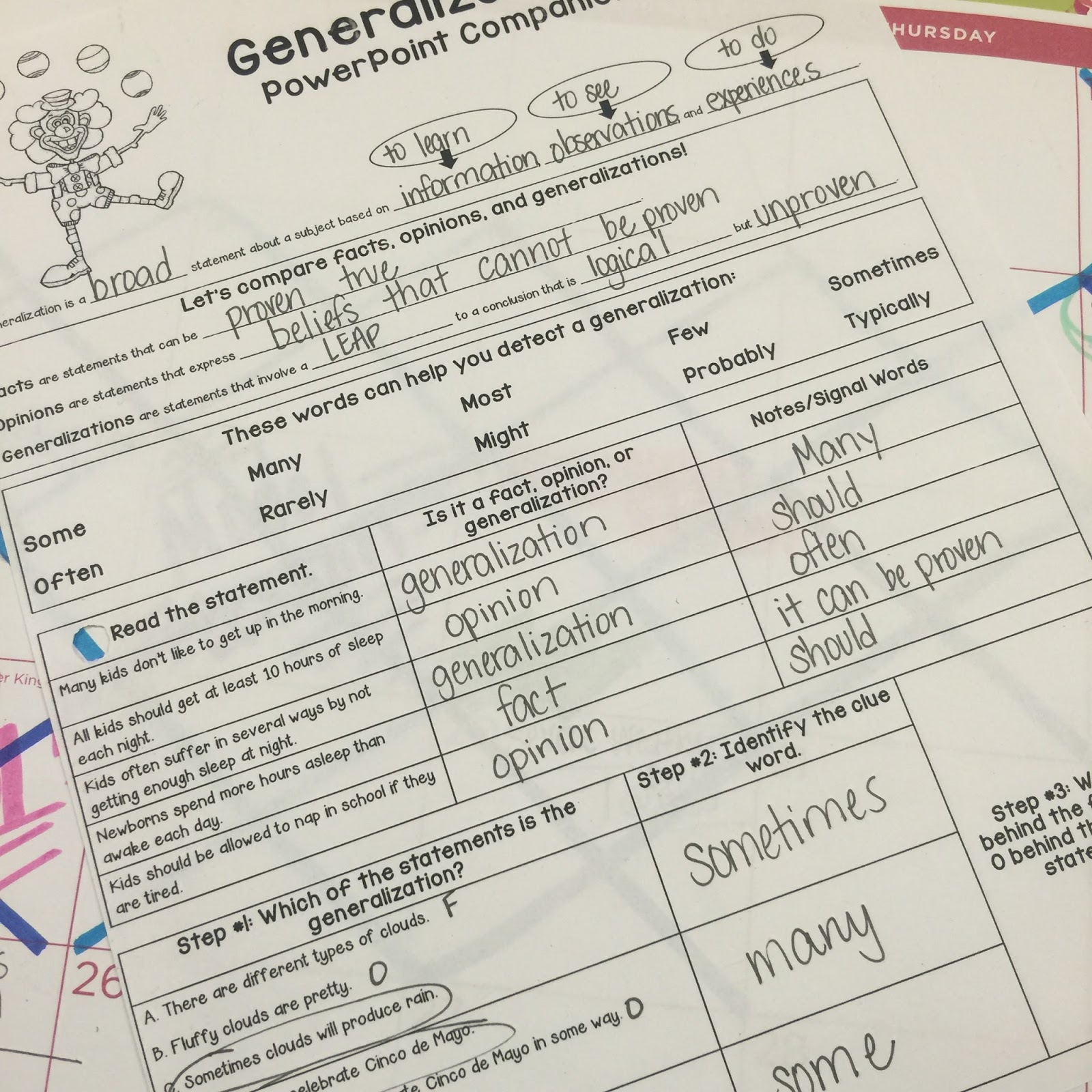 Generalization examples for kids image