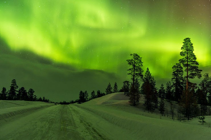 Shimmering Aurora in Enigmatic Lapland, Finland Shimmering Aurora in Enigmatic Lapland, Finland