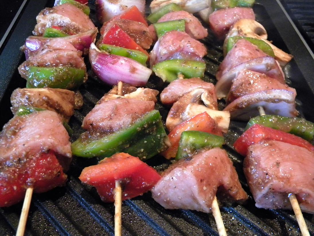 Hot Mess Cooking Grilled Pork Kabobs with Apple Balsamic Glaze