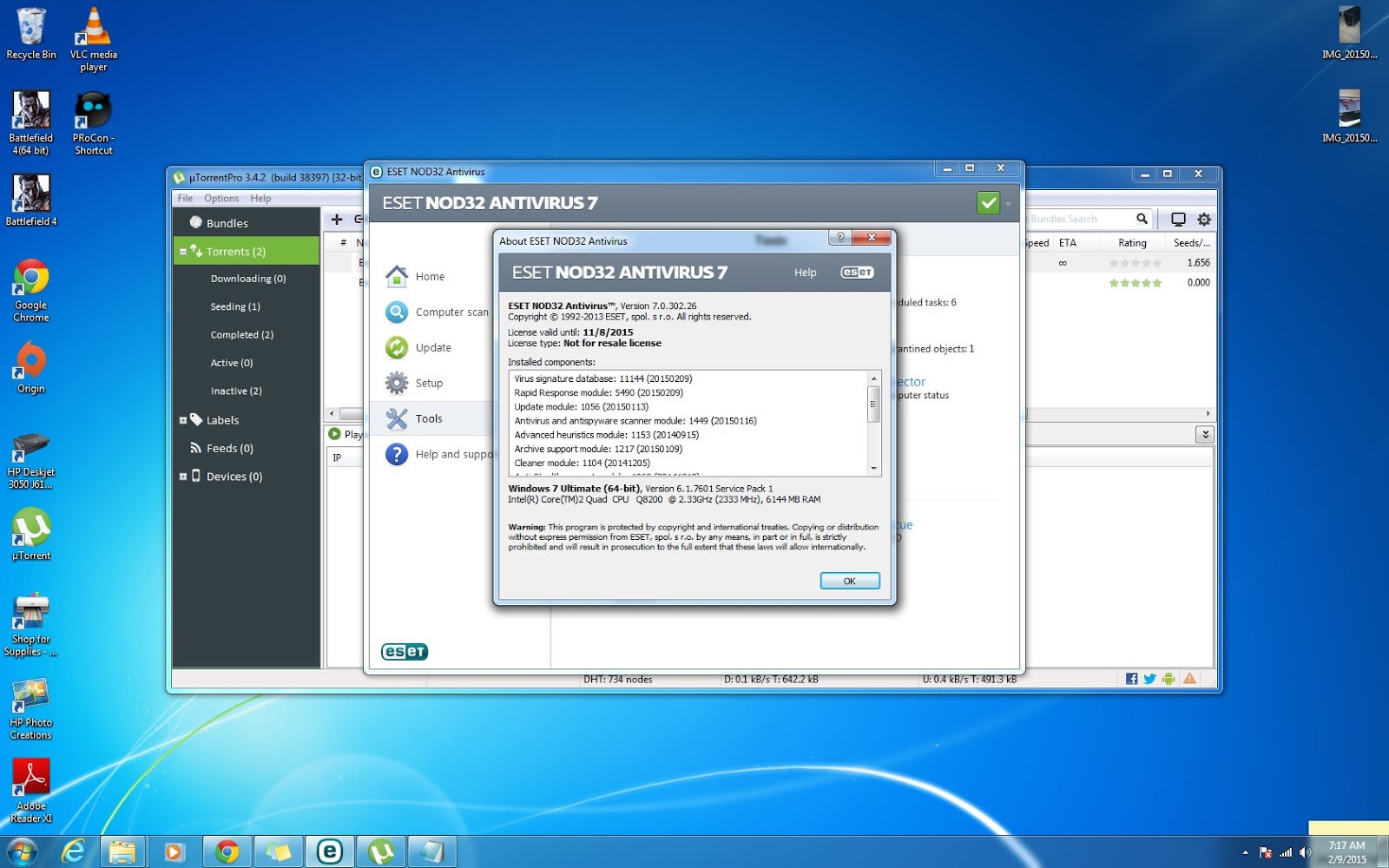 ESET NOD32 Antivirus Smart Security 9.0.386 (x86.x64) keygen