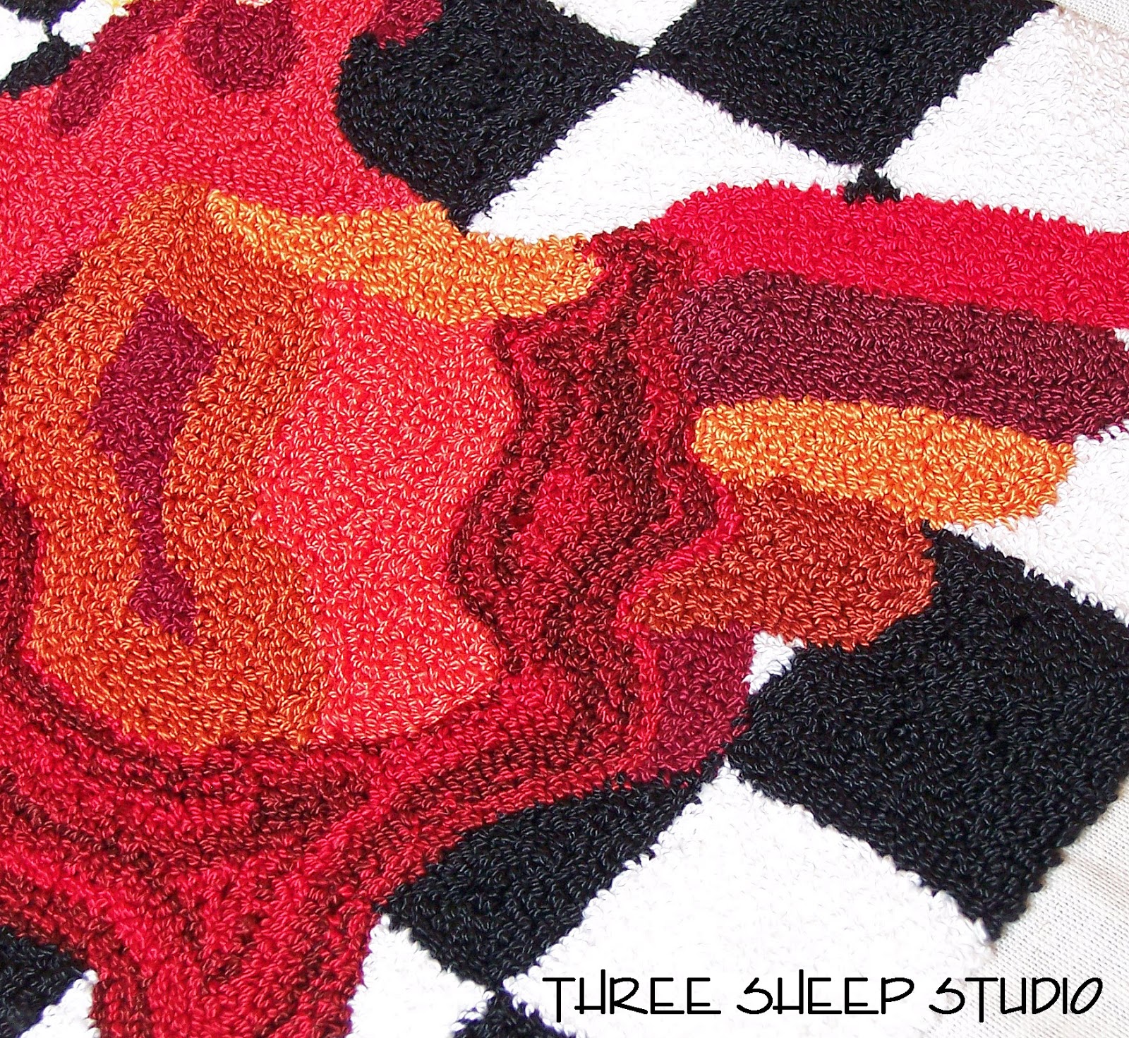 Three Sheep Studio French Country Hen Punch Needle Embroidery...