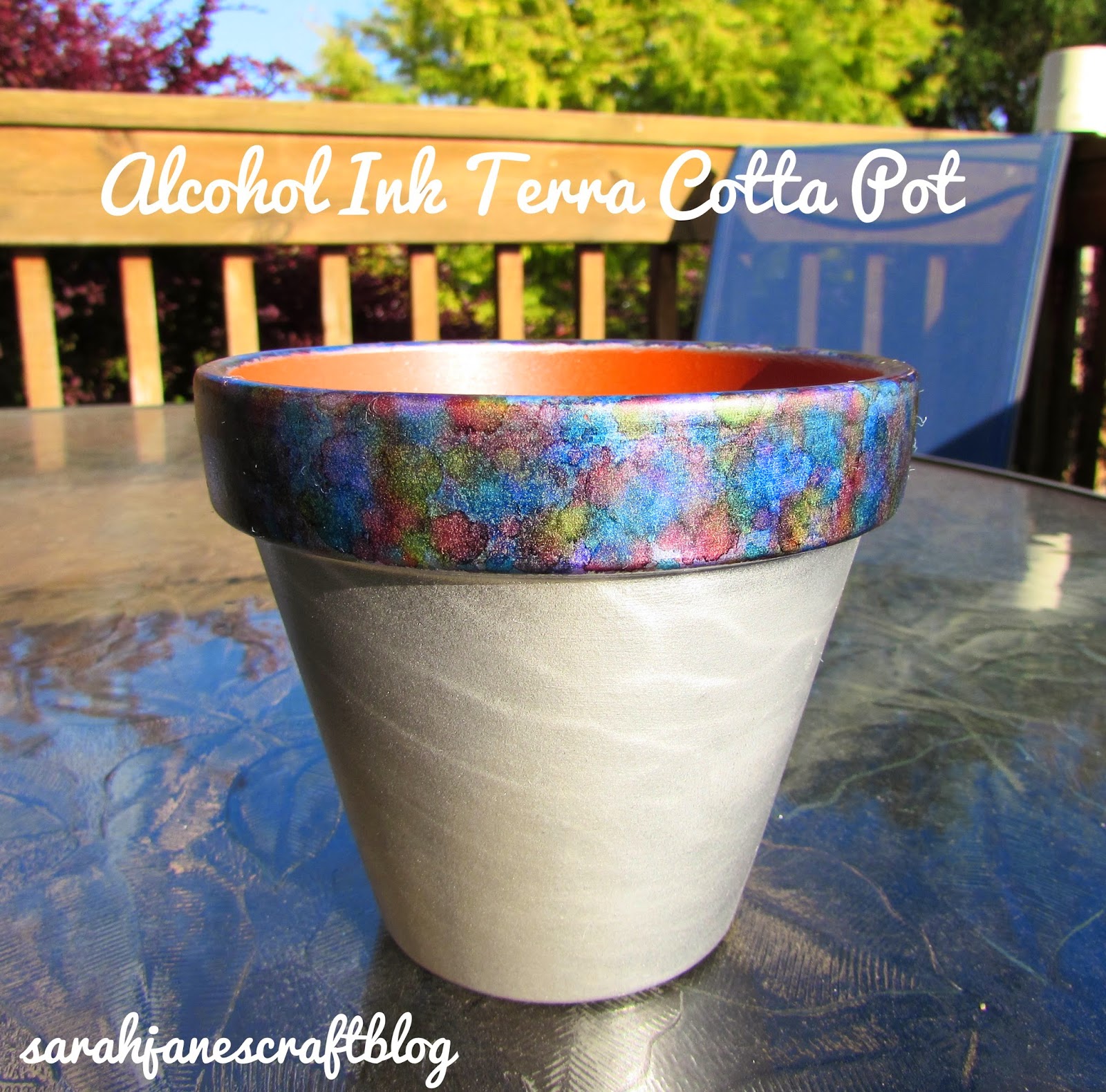 Sarah Jane's Craft Blog Alcohol Ink Terra Cotta Pot
