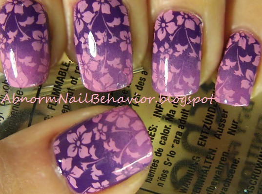 Abnorm Nail Behavior Nail Art Purple Ombre Floral
