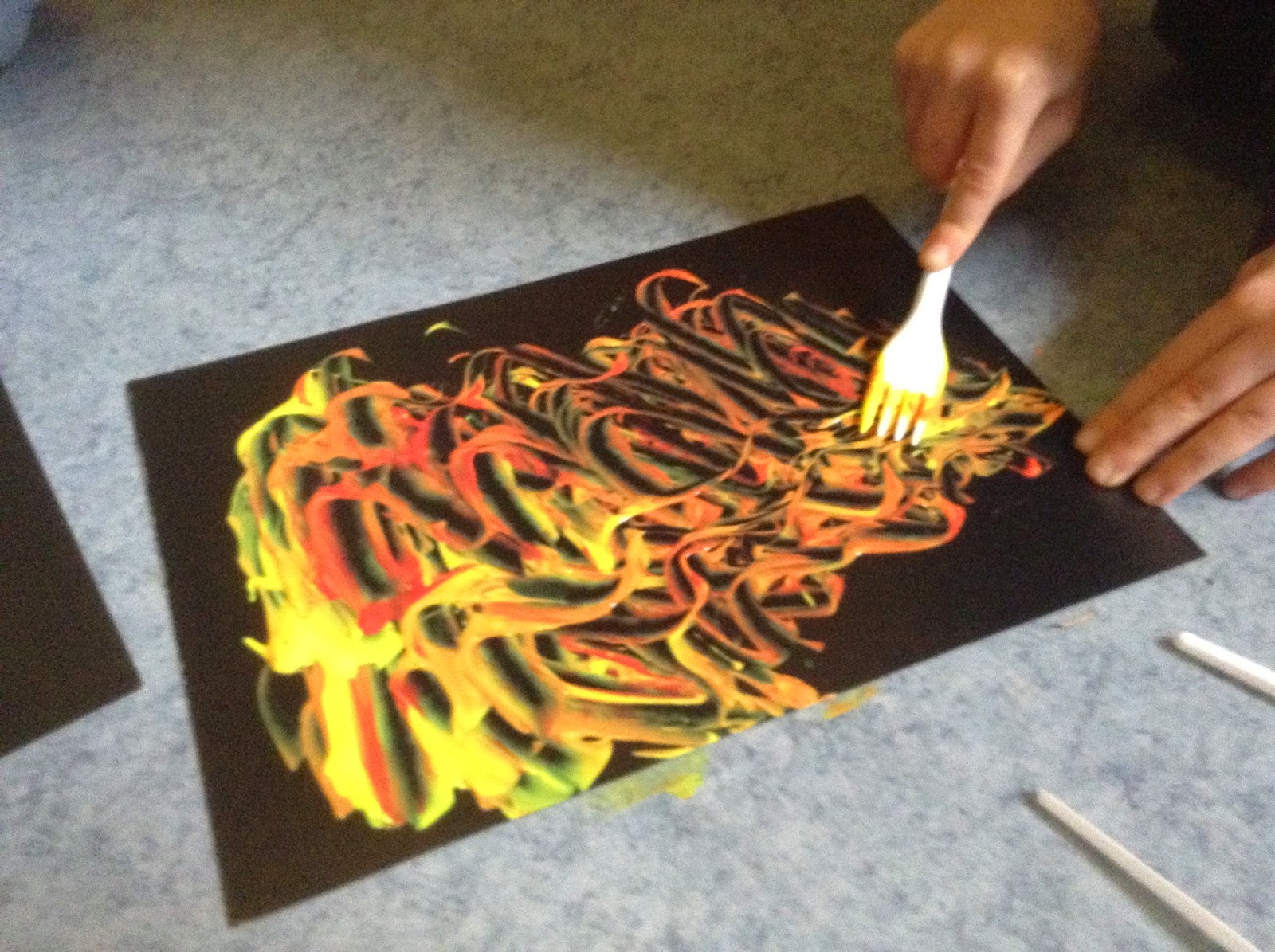 Flame Creative Children's Ministry Pentecost Flames Painting with Forks!