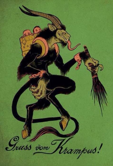 Tracy's toys (and some other stuff): antique german santa postcards head medicine: Greetings from Krampus!