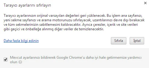 Google Chrome tarayıcı ayarları