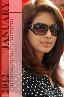 Priyanka Chopra Desktop Calendar 2012