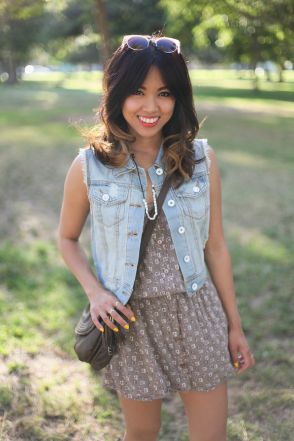 Onesies Romper + Denim Vest beautybitten a personal style