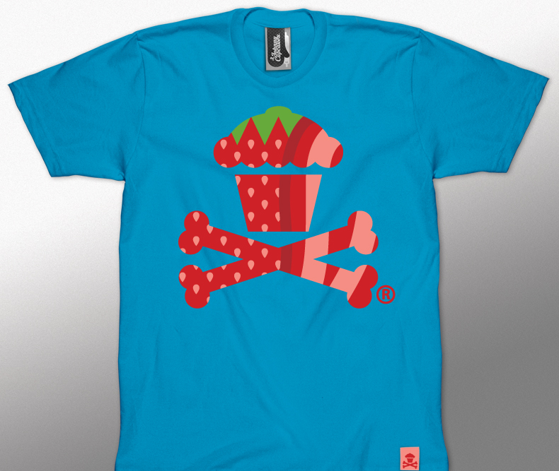 First Johnny Cupcakes Shirts - Page 2 Johnny+Cucpcakes+Summer+Fruit+Mini+Series+-+Strawberry+Cupcake+%2526+Crossbones+T-Shirt