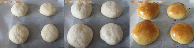 buns before and after baking