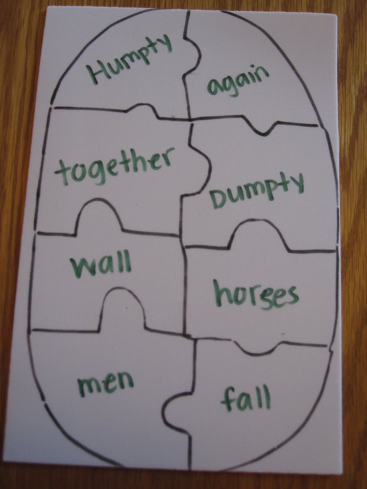 Toddler Approved!: Humpty Dumpty Word Puzzle