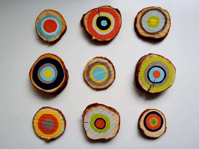 hand painted tree rings